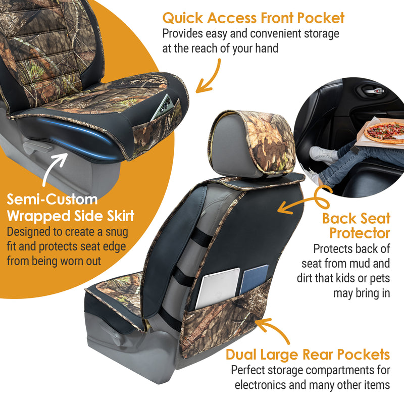 Mossy Oak Camo Car Seat Covers with Premium Faux Leather Center Design (Copy) LeadPro Inc